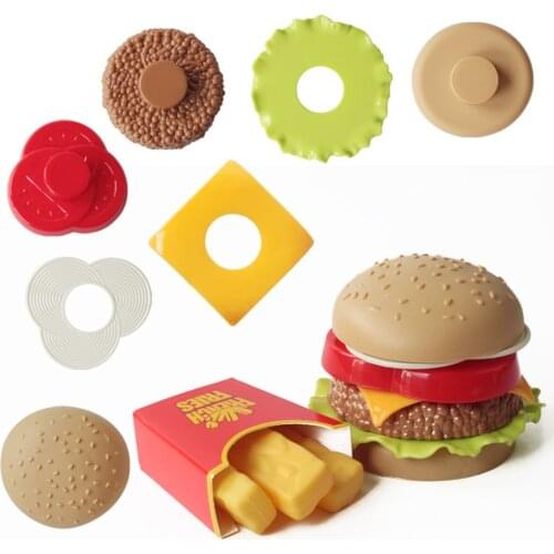 Children Simulation Food Toys Pretend Play Hamburger French Fries Kitchen Toy Set Miniature Snack Burger Educational Toys Baby