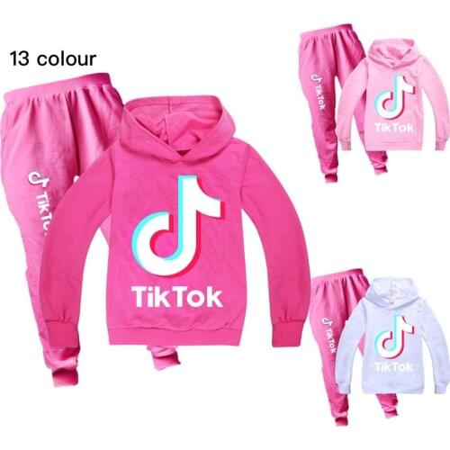 TIK TOK Children Tracksuit Kids Clothing Sets Baby Girls Fashion Sports Suits Hoodies Sweatshirts+Pants 2 Pcs Clothes