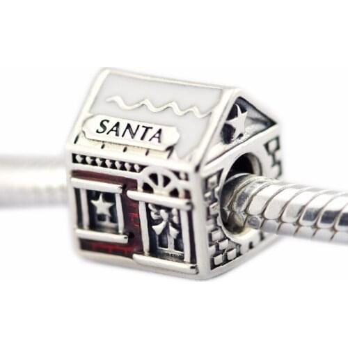 DIY Beads for Jewelry Making Sterling-Silver-Jewelry Santas Home Bead Charms Silver 925 Berloque Perles Women