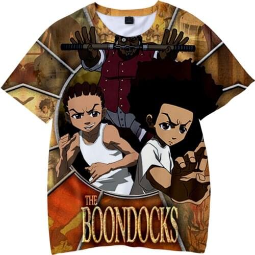 Anime The Boondocks 3d T-shirt O-Neck Mens Tshirt Women Summer Short Sleeve Cool Harajuku Streetshirt Unisex Oversized Clothes