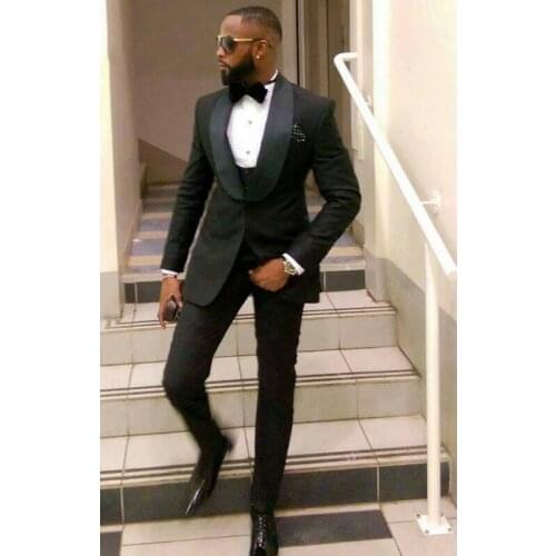 Handsome Groomsmen Wool blend Groom Tuxedos Mens Wedding Dress Man Jacket Blazer Prom Dinner (Jacket+Pants+Tie+Vest) A121