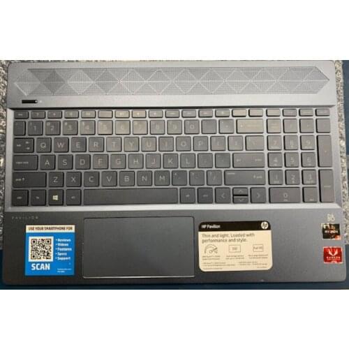 L49392-001 Palmrest CBL (blue) WITH KEYBOARD CBL US for HP 15-cw1063wm Keyboard Replacement