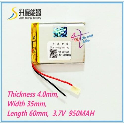 403560 3.7V 950MAH 403562 Polymer lithium ion / Li-ion battery for TOY,POWER BANK,GPS,mp3,mp4,cell phone,speaker
