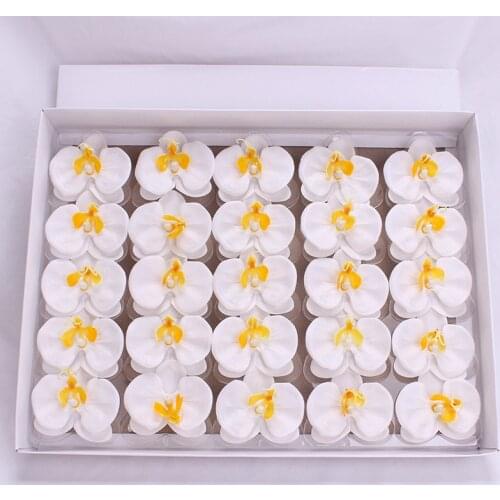 25pc Soap Flower Eternal Butterfly Orchid Valentines Day Creative Artificial Flower Present Home Decoration Handmade Soap