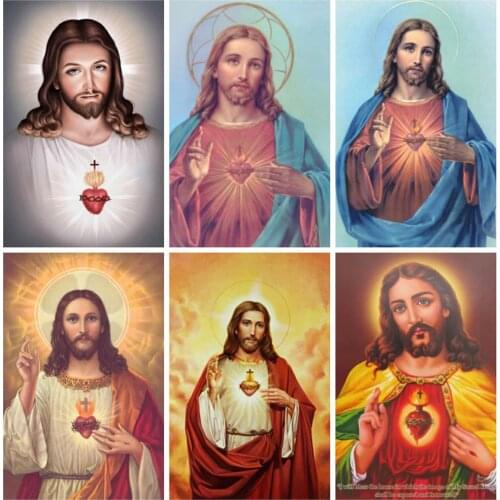 HUACAN Diamond Painting Kit Religion Rhinestones 5D DIY Diamond Embroidery Cross Stitch Jesus Mosaic Sale Handmade Gift