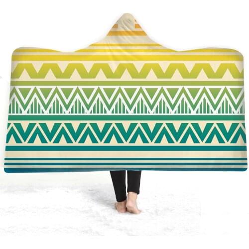 Printing Geometry Hooded Blanket Cloak Cashmere Blanket Children Thicken Magic Hat Cloak Throw Blanket Free Shipping