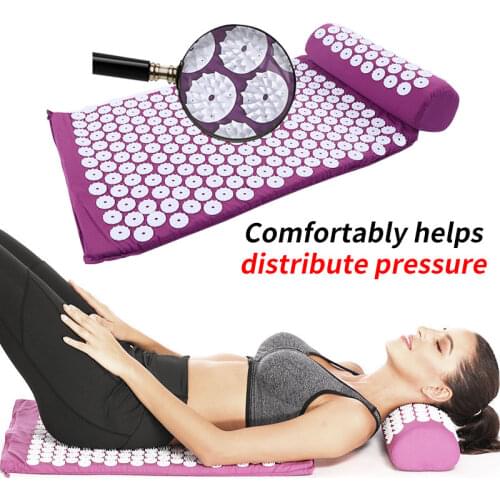 Acupressure Cushion Non-Slip Massage Mat Body Pain Spike Fitness Pilates Exercise Pillow Yoga Mat Gift Bag Applicator kuznetsov