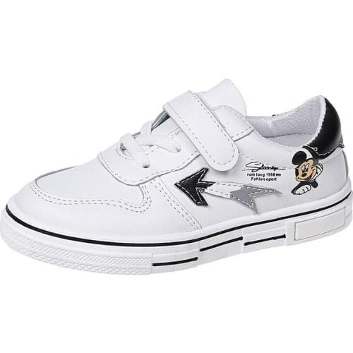 Disney cartoon girls casual shoes spring and autumn new children fashion all-match sports shoes boys Mickey white shoes