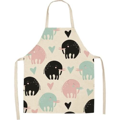 Simple Pink Gold Series Cotton Linen Aprons Home Cooking Baking Coffee Shop Cleaning Apron Kitchen Accessory apron for men