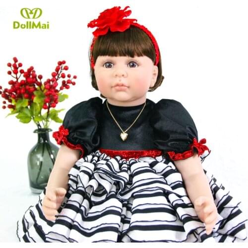 Reborn toddler baby dolls 60cm vinyl silicone reborn babies dolls children gift toy dolls bebe real reborn menina bonecas