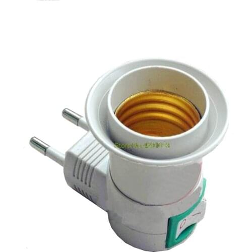 E27 female socket to EU plug adapter with power on-off control switch New Drop Shipping Support
