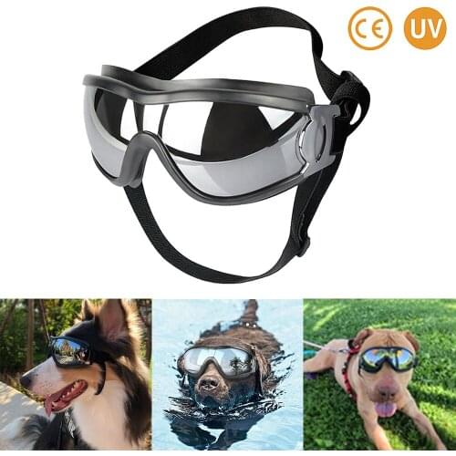 Pet Dog Goggles Sunglasses Adjustable Anti-UV Sun Glasses Eye Wear Protection Waterproof Windproof Sunglasses Pet Dog Supplies