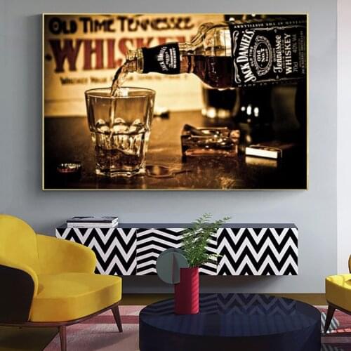 Modern Bar Whiskey Drinks Wall Art Canvas Paintings Wall Art Posters and Prints Canvas on The Wall Art Pictures for Home Decor