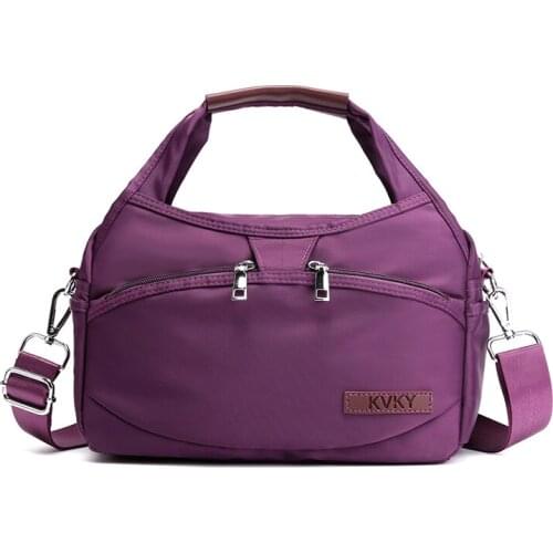 Top-Handle Bags Women Fashion Solid Color Zipper Waterproof Nylon Shoulder Bag Crossbody Bag Bolsa feminina Handbag New 2021