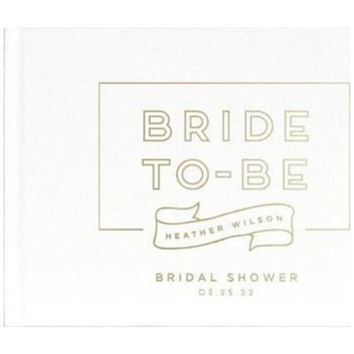 Bridal Shower Guest Book Photo Gold Foil Photo Album Future Bride White Wedding Shower Guest Book