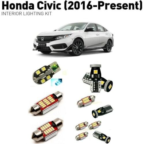 Led interior lights For Honda civic 2016+ 6pc Led Lights For Cars lighting kit automotive bulbs Canbus