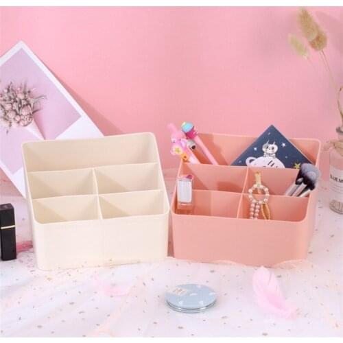Creative Plastic Multifunctional Desktop Storage Box 4/5 Sub-grid Makeup Cosmetic Holder Home Living Room Remote Control Holder
