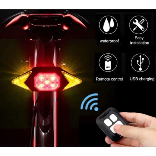 Bike Taillight 60lm IPX4 Waterproof Bicycle Turn Signal Light USB Rechargeable Safety Cycling Tail Lamp