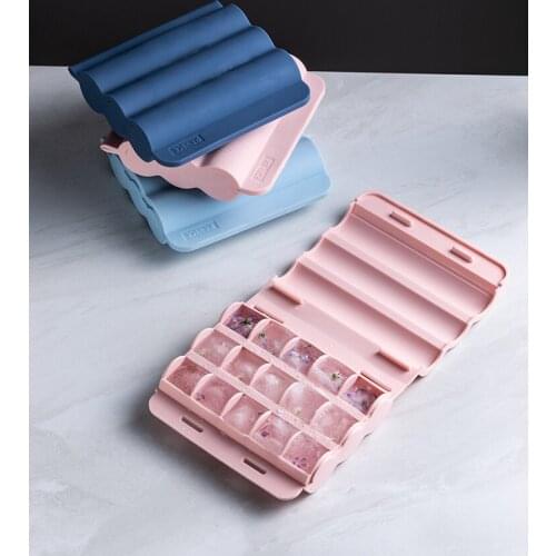 Wave Homemade Ice Cube Mold Creative Household Complementary Food Ice Artifact Refrigerator Quick-Frozen Silicone Ice Tray