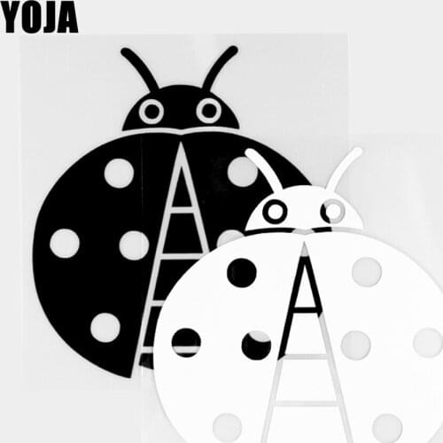 YOJA 11.6×12.6CM Cartoon Animals Ladybird Pattren Vinyl Decal Car Stickers Black/Silver 19C-0391