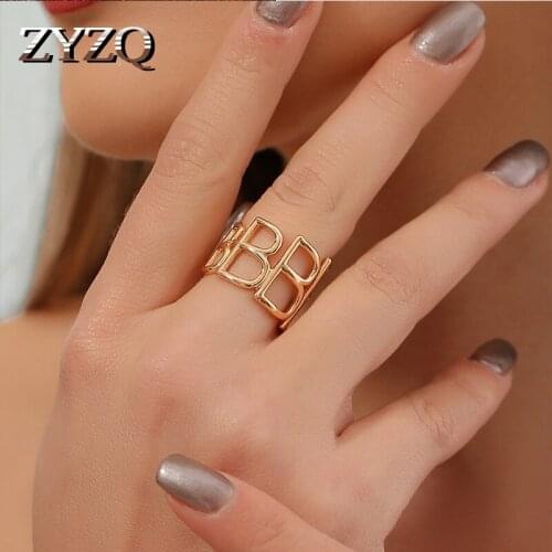 ZYZQ Fashion Ins Hollow Heart-Shaped Gold Color Opening Ring Exquisite Simple Index Finger Ring Womens Banquet Jewelry