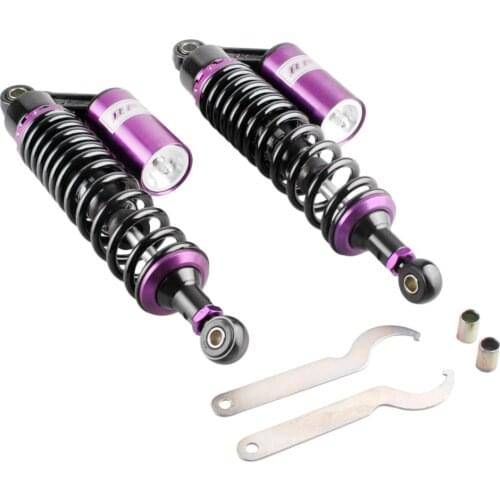 1 Pair 340mm/13" Motorcycle Air Shock Absorber Rear Suspension Black & Gold