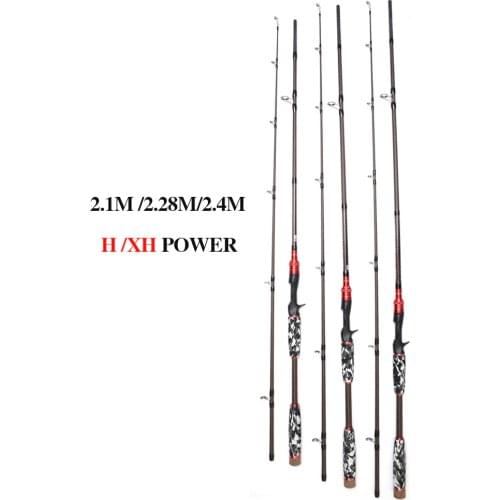 2.1m 2.28m 2.4m Casting Rods H XH Power Fishing Rod 30g-300g Lure Tackle/Gear Sea Bass Rod Fishing Tackle Lure Rod Boat Rod