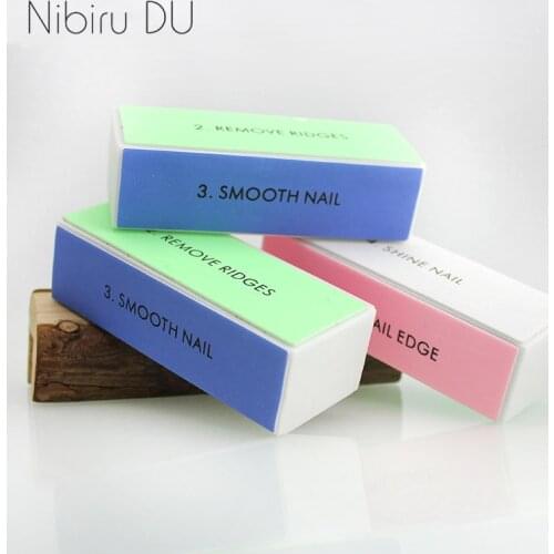 2pcs Nail Art Buffer tools file block pedicure manicure buffing 4 facets makeup sanding file UV gel polish tools