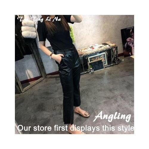 Top brand Fashion 2020 New Genuine Sheep Leather Pants Y46 high quality