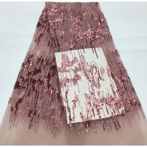 2021 African Mesh Lace Fabric High Quality Sequin Nigeria Wedding Lace Fabric 5 Yards French Tulle Lace Fabric XX37251