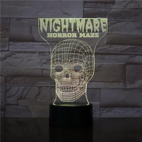 3D Lamp Scary Maze Game for Halloween Decoration for Children for Bedroom Decoration Led Night Light Lamp Color Changing Visual