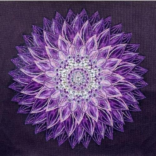 JMINE Div 5D Purple Flower Mandala Full Diamond Painting cross stitch kits art High Quality Floral 3D paint by diamonds