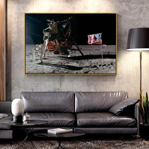 Artcozy Oil Canvas Painting mario_on_the_moon For Home Decoration Wall Art