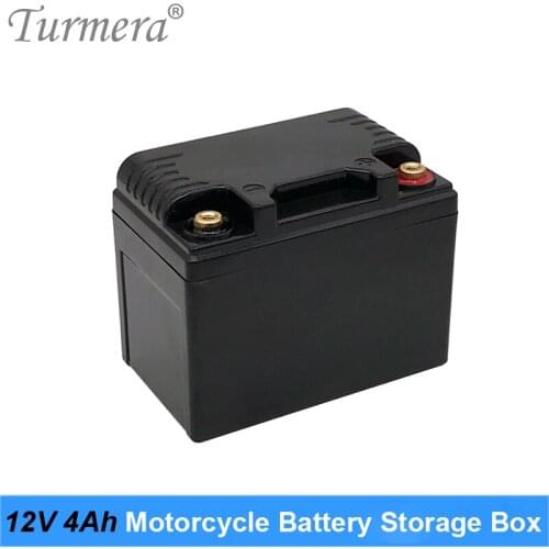 Turmera 12V 4Ah 5Ah Motorcycle Battery Storage Battery Box Can Hold 10Piece 18650 Li-ion Battery or 5Piece 32700 Lifepo4 Battery