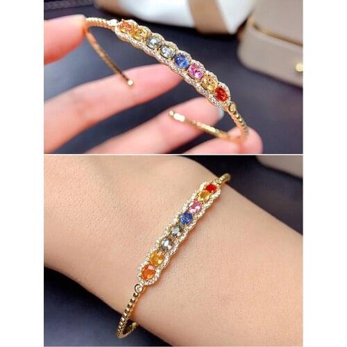 Multicolor Crystal Zircon Diamonds Gemstones Rainbow Cuff Bangle Bracelets for Women Girl Gold Color Jewelry Bijoux Trendy Gifts
