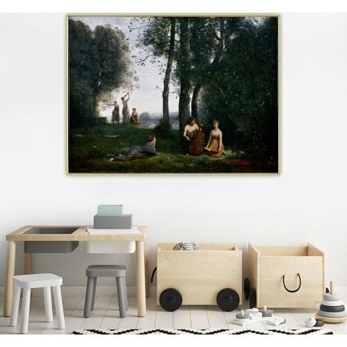 Citon Jean Baptiste Camille Corot《The country concert》Canvas Oil painting Artwork Picture Background Wall Decor Home Decoration