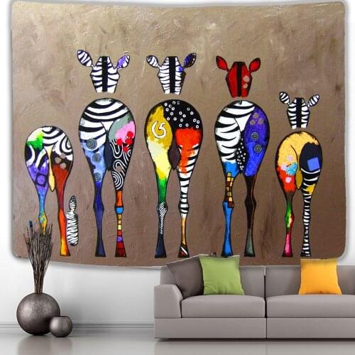 Colorful Zebra Butt Print Tapestry Graffiti Wall Art Room Home Bar Bedroom Fabric Mural Large Size Blanket Hippie Ethnic Decor
