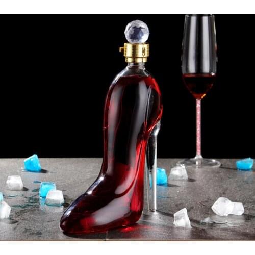 375ml Novelty High Heels Shape Whisky Decanter Lead Free Glass Merlot Rum Vodka Wine Bottle Ladies Gift