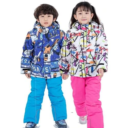 Kids Ski Suit Children Waterproof Warm Fleece Girls And Boy Snow Jacket And Pants Winter Skiing And Snowboarding Clothes Child