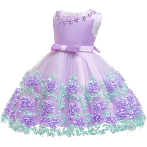 Newborn Infant Baby Birthday Girls Sleeveless Tutu First Lace Flower Communion Dress for Girls Bebe Toddler Child Princess Dress