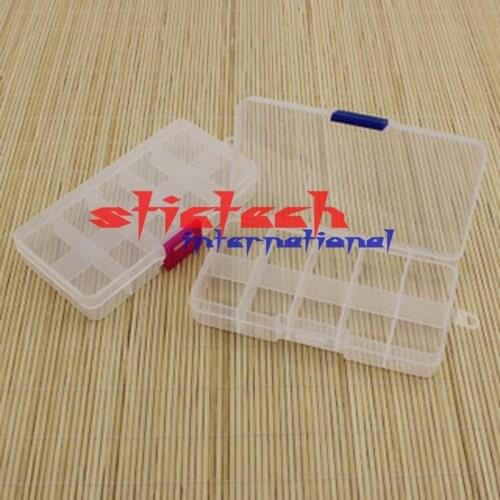 By dhl 200 pcs Snall Storage Case Box Holder Container Pills Jewelry Nai Tips 6 Grids plastic clear desk accessory storage cases