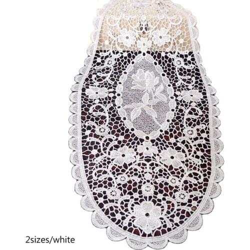 Europe Lace Oval Embroidery table place mat Christmas pad Napkin placemat cup wedding tableware coaster doily kitchen