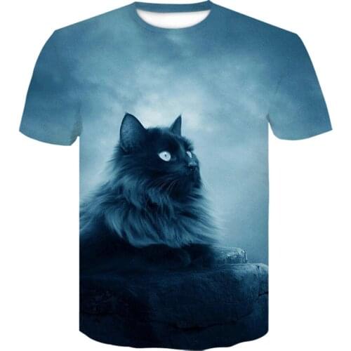 Cartoon Cat Short sleeve 2021 harajuku 3D Printed T-Shirt Tops Men Women animal round neck tshirt Hip Hop t shirt Clothes