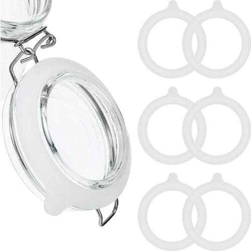 5pcs Silicone Replacement Gasket Airtight Rubber Seals Rings Leak-Proof Canning Seals for Glass Clip Top Jars Storage Containers