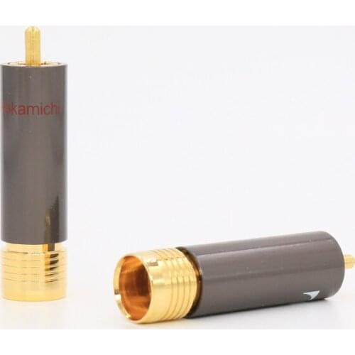 Hi-End Hifi audio 24K gold plated RCA male adapter speaker cable connector plug
