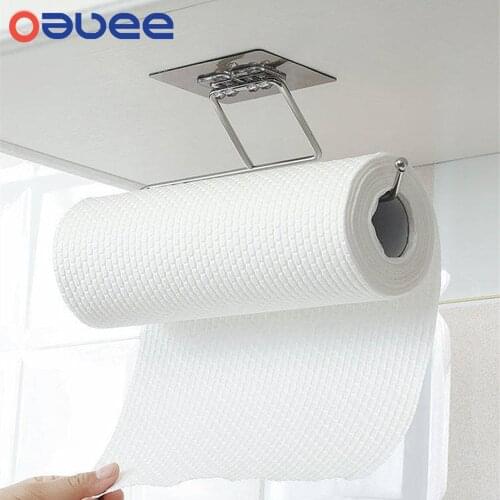Kitchen Toilet Paper Holder Tissue Holder Hanging Bathroom Toilet Roll Paper Holder Towel Rack Stand Storage Rack Punch-free