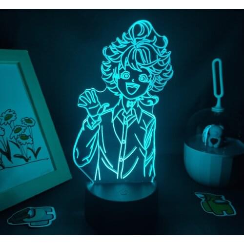 Manga The Promised Neverland 3D Lava Lamps Anime Figure Emma RGB Neon Night Lights Colorful Gift For Friends Bedroom Table Decor