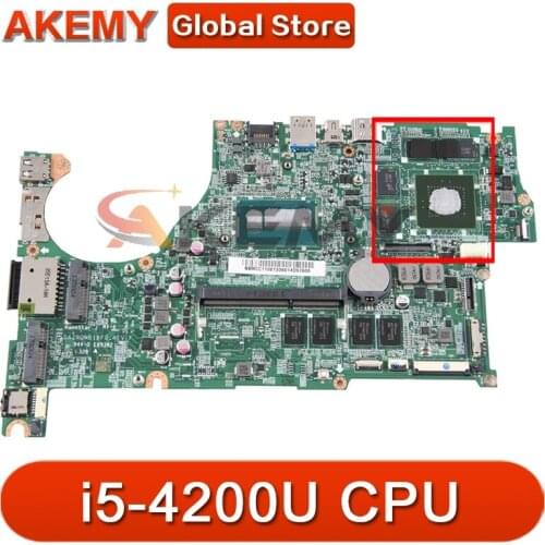 Akemy laptop Motherboard For ACER Aspire V5-573P i5-4200U Mainboard DAZRQMB18F0 SR170 N14P-GT-A2 4GB RAM DDR3