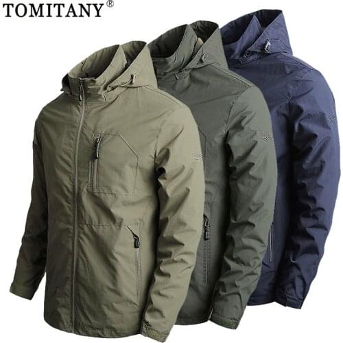Mens Jacket 2021 Autumn New Men Coat Jackets High Quality Outdoor Waterproof Hooded Casual Windbreaker Hiking Clothing Size 5XL