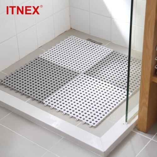2/4 pcs Non-slip Bath Mats Bathroom Square PVC Bathmats Home Kitchen Floor Mats For Toilet Bathroom Carpet Shower Mat Bath Rug